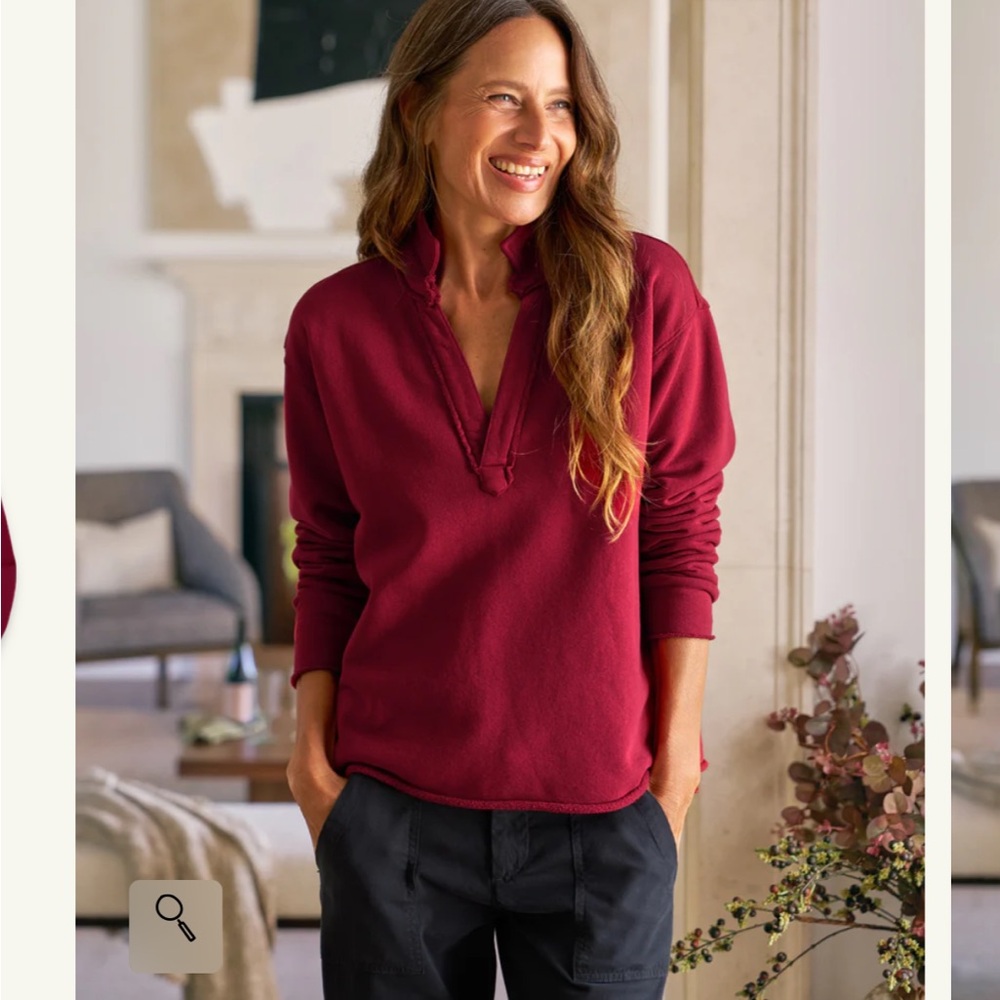 Frank & Eileen Patrick Fleece Pullover in Garnet
